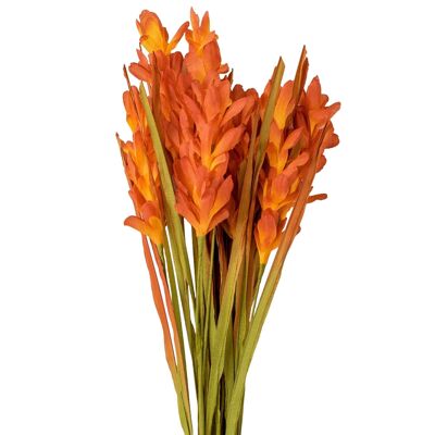 Gladiolus artificial flower bunch, 57cm long - Orange