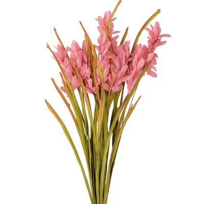 Ramo de flores artificiales gladiolo, 57 cm de largo - Rosa