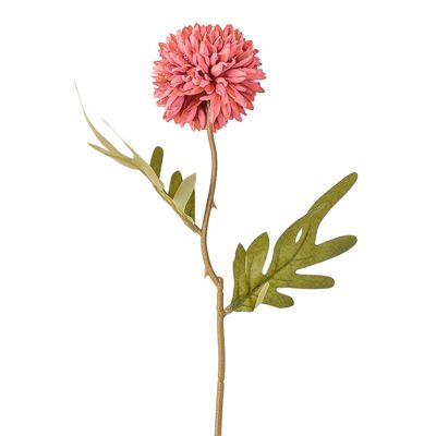 Dandelion silk flower branch, 38cm long - Dark Pink