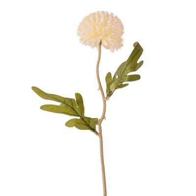 Dandelion silk flower branch, 38cm long - Ecru
