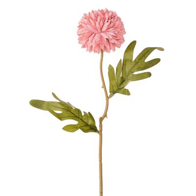 Rama de flor de seda de diente de león, 38 cm de largo - Rosa