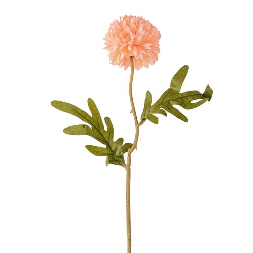 Dandelion silk flower branch, 38cm long - Peach