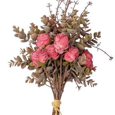 Bouquet di eucalipto con rose, alto 42 cm
