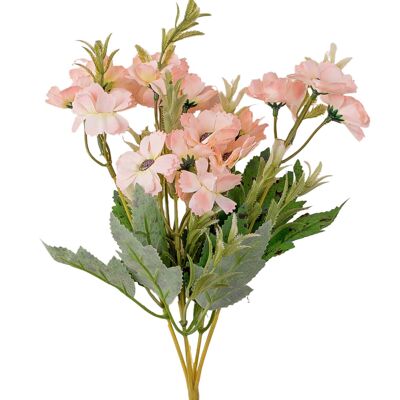 Ramo de flores de seda con claveles de jardín, 32 cm de altura - Rosa claro