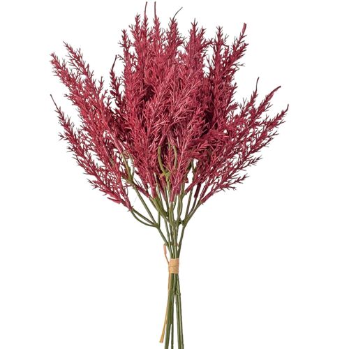 Bunch of decorative artificial plants, 6 strands, 36 cm high - Aubergine color
