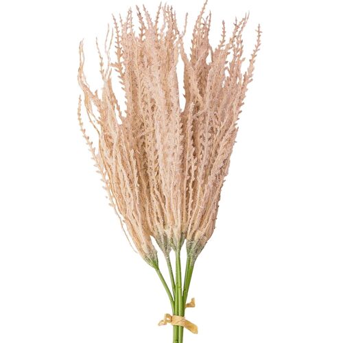 Decorative artificial plant bundle, 6 strands, 23.5 cm high - Whitish brown