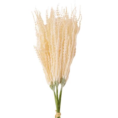 Faisceau de plantes artificielles décoratives, 6 brins, 23.5 cm de hauteur - Beige