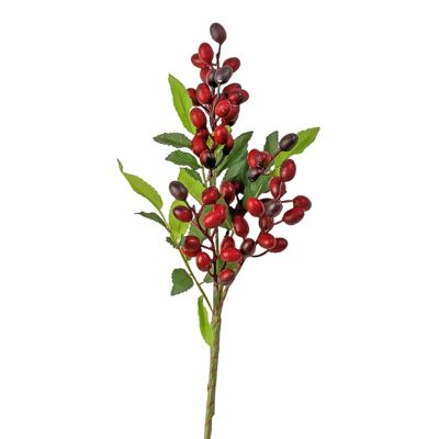 Rama decorativa de bayas, 39 cm de altura - Rojo