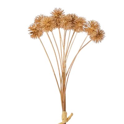 Metallic gold thornball branch bundle, 12 strands, 30cm high
