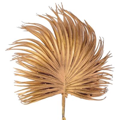 Manojo de hojas de palma doradas metálicas, 6 hilos, 33 cm de alto, 20 cm de ancho