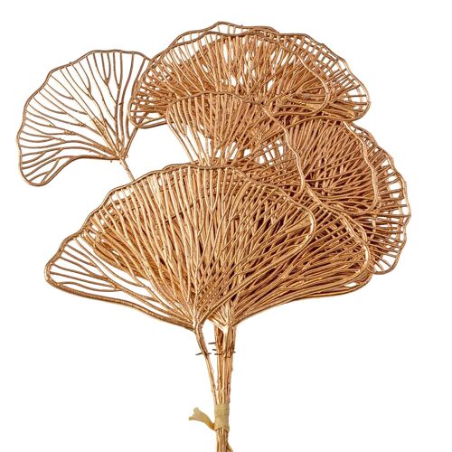 Metallic gold gingko biloba bundle, 6 strands, 37cm high