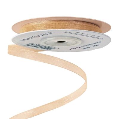 Organza ribbon 6mm x 20m - Beige gold