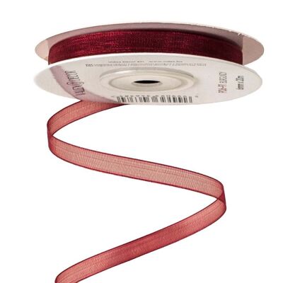 Organza ribbon 6mm x 20m - Burgundy