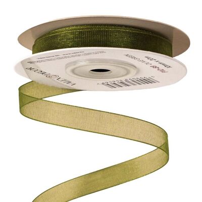 Organza ribbon 10mm x 20m - Olive green