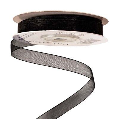 Organza ribbon 10mm x 20m - Black