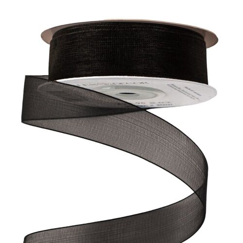 Organza ribbon 20mm x 20m - Black