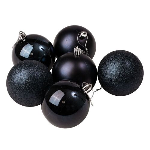 Set of 6 Christmas balls with a diameter of 8 cm- Dark blue