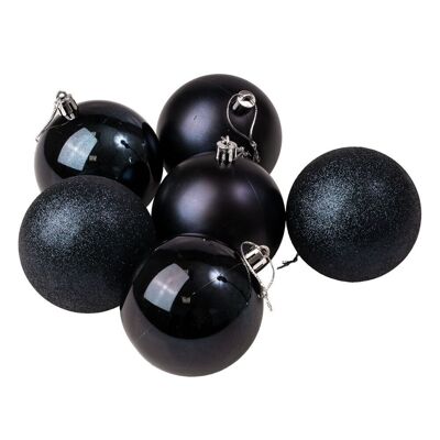Juego de 6 bolas navideñas de 8 cm de diámetro- Azul oscuro