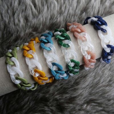 Bracelets mailles acrylique MIA variations blanche
