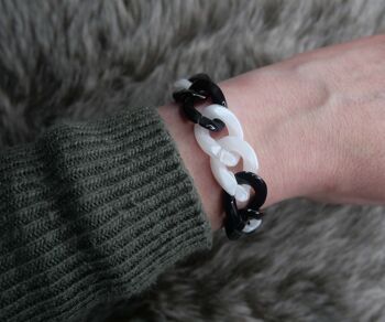 Bracelets mailles acrylique MIA variations blanche 12