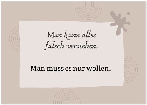 Postkarte "Falsch verstehen"