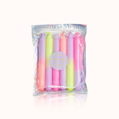 Dip Dye Candle Set: Neon Lavender Edition