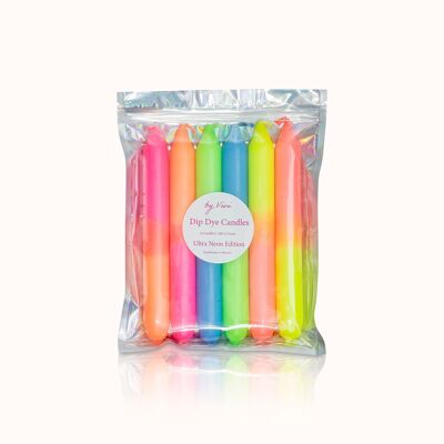 Dip Dye candles set: Ultra Neon Edition