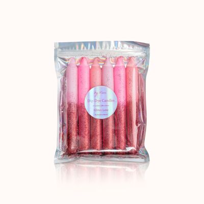 Dip Dye candles set: Glitter Love Edition