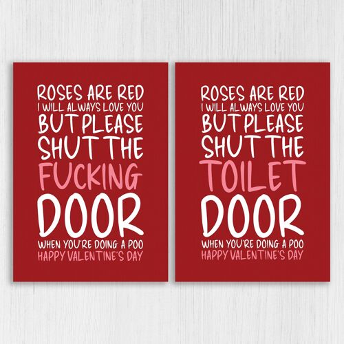 Please shut the door when you’re doing a poo Valentine’s Day