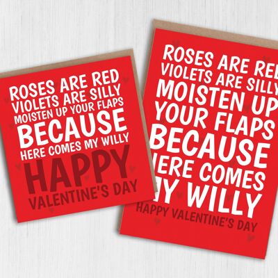 Moisten up your flaps, here comes my willy Valentine's card