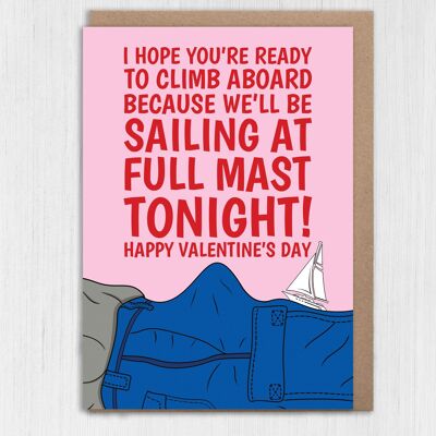 Wir werden zur Valentinstagskarte mit Vollmast segeln