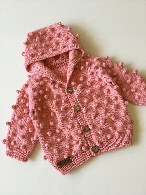 Omnis Pura Handmade  Jacket, Popcorn Coat, Hoodie - Salmon pink