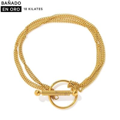 Bracciale rigido placcato in acciaio 18k 2500100001344