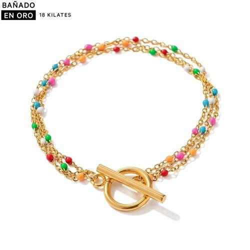 Pulsera brazalete baño 18k acero 2500100001481