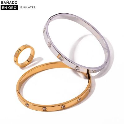 18k steel plated bangle bracelet 2400100000357