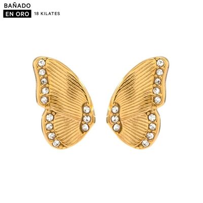 Boucles d'oreilles en acier plaqué or 18 carats 2700100002024