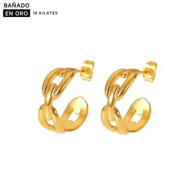 Boucles d'oreilles en acier plaqué or 18 carats 2700100002062