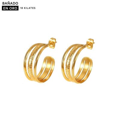18K gold plated steel earrings 2700100002079