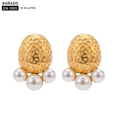 Pendientes acero baño oro 18K 2700100002093