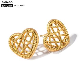 Boucles d'oreilles en acier plaqué or 18 carats 2700100001799 1