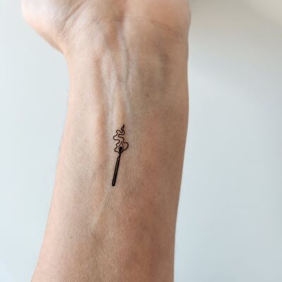 temporary matchstick tattoo (set of 4)