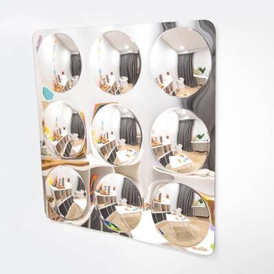 Panneau de miroir géant en acrylique à 9 dômes - 780 mm