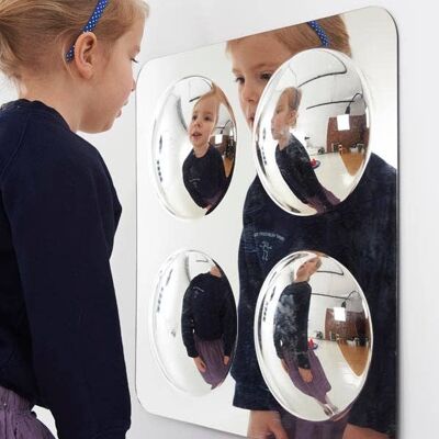 Grand panneau miroir en acrylique à 4 dômes - 490 mm