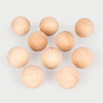 Boules en bois naturel (50 mm) - Pk10 4