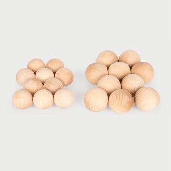 Boules en bois naturel (60 mm) - Pk10 1