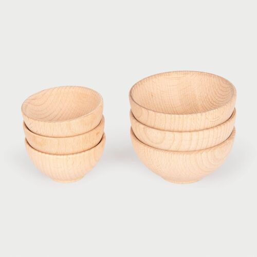 Natural Wooden Bowls (70mm) - Pk3