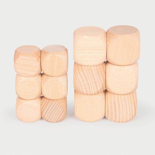 Natural Wooden Cubes (40mm) - Pk6