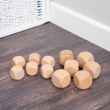Cubes en bois naturel (50 mm) - Pk6 3