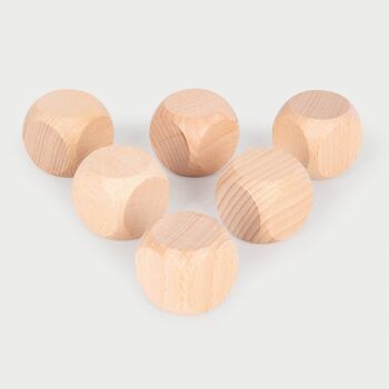 Cubes en bois naturel (50 mm) - Pk6 4
