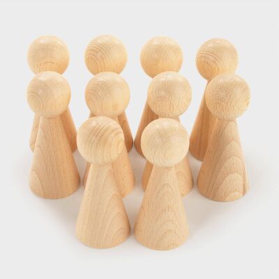 Natural Wooden Figures - Pk10